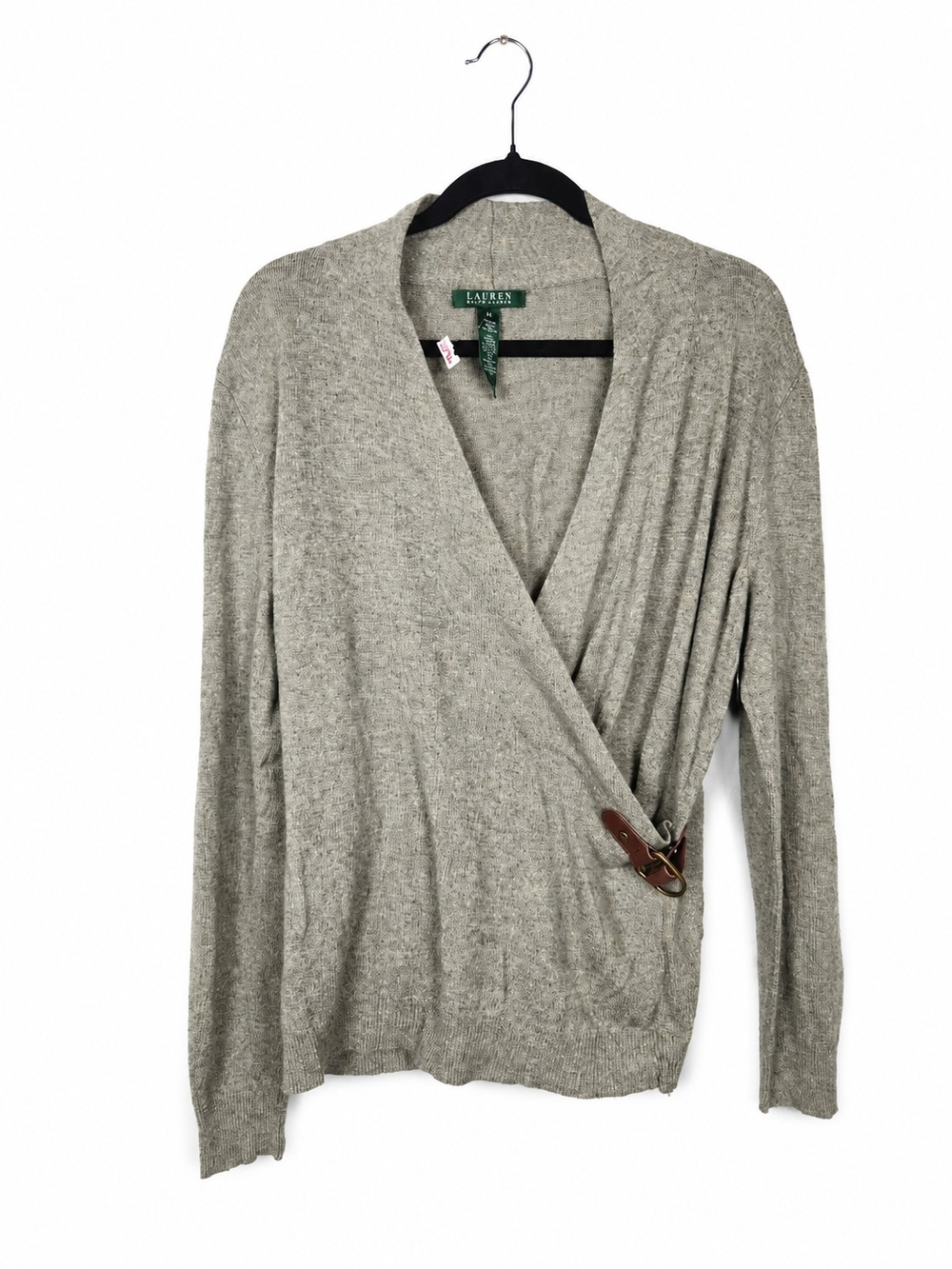 NWT Lauren Ralph Lauren Cashmere Lambswool Wrap Sweater XL Quiet Luxury